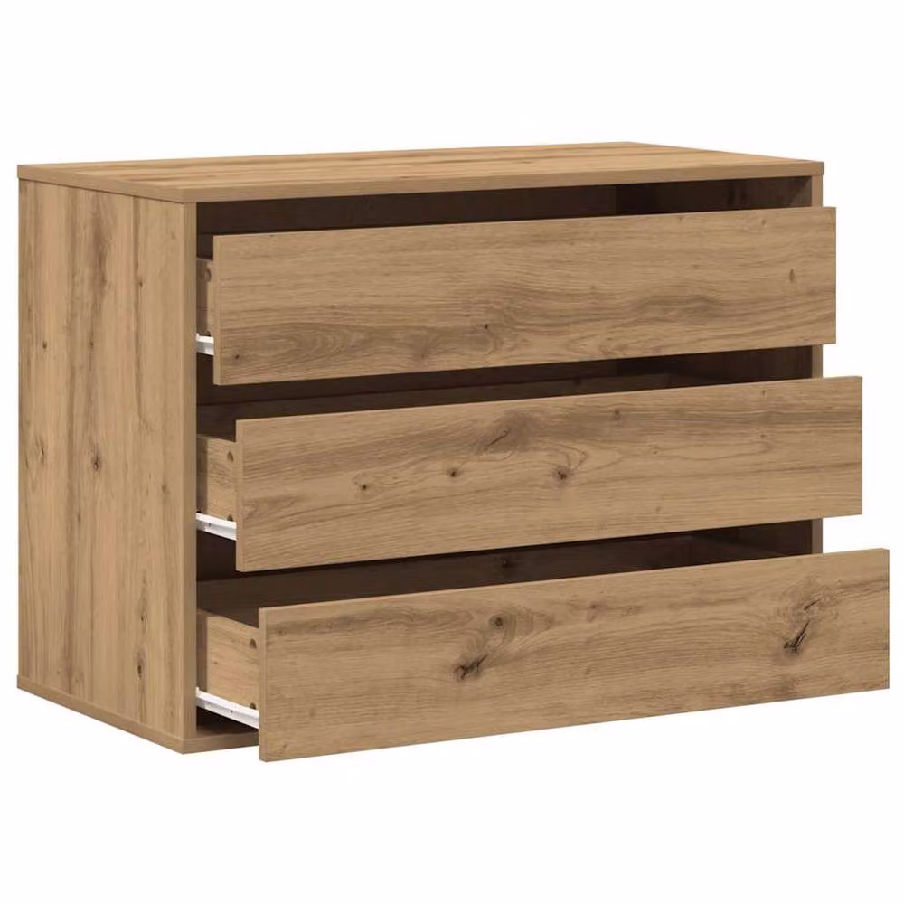 Berkfield Home Corner Chest of Drawers in Artisan Oak Brown, W: 80 cm, D: 41 cm, H: 58 cm – 4