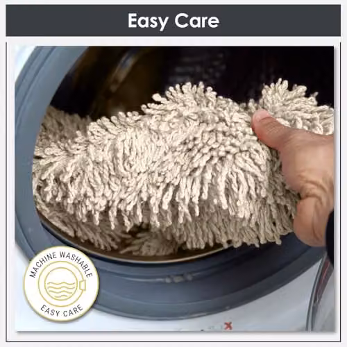 Coopers of Stortford Tumble-Twist Cotton Bath Mat and Pedestal Mat Set in Beige, W/D/H: 50 x 80 cm and 50 x 40 cm – 3