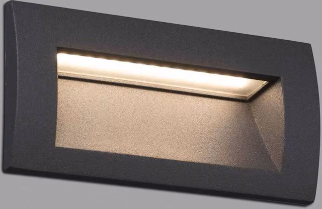 Faro Sedna LED Outdoor Recessed Wall Light in Grey for Stairs and Gardens
