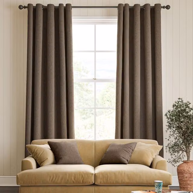 William Morris Reed Made To Measure Blackout Eyelet Curtains in Silt