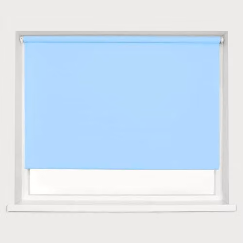 Caecus Blue Blackout Roller Blind with UV Protection and Thermal Insulation, Width: 240 cm, Drop: 160 cm