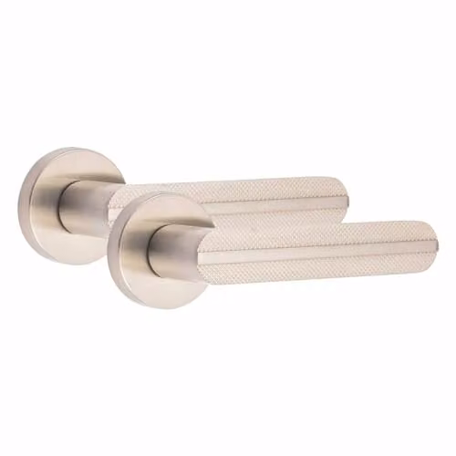 Golden Grace Lima Knurled Door Handles in Chrome Silver