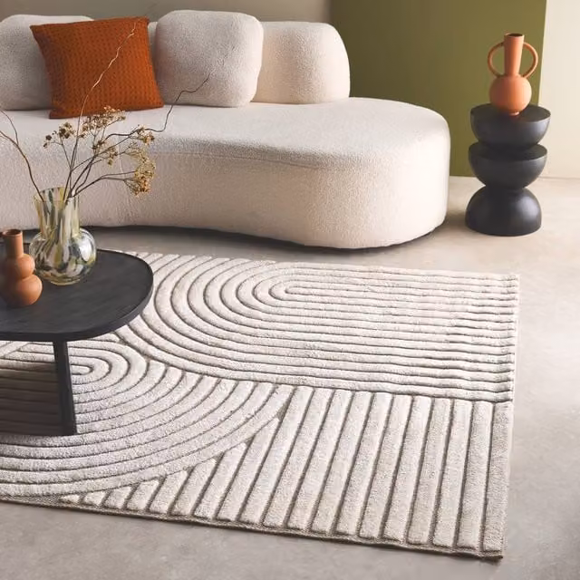 sweeek Ethnic Arch Interior Rug in Beige and Cream, W/D: 80 x 150 cm