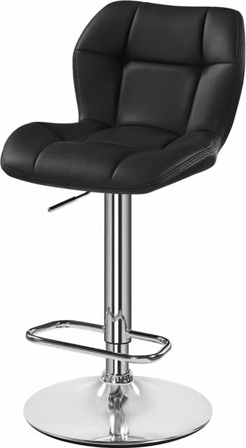 Yaheetech Adjustable Modern Kitchen Counter Bar Stools in Black