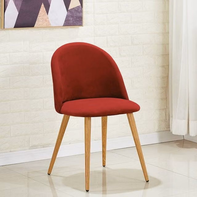 Life Interiors Lucia Set of 2 Red Velvet Upholstered Dining Chairs