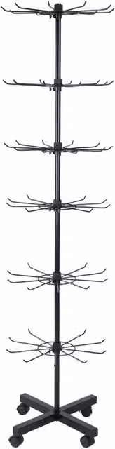SPETLEK 6 Tier Rotating Retail Display Stand Spinner Shelf, Black, Height: 160 cm, Width: 40 cm – 1