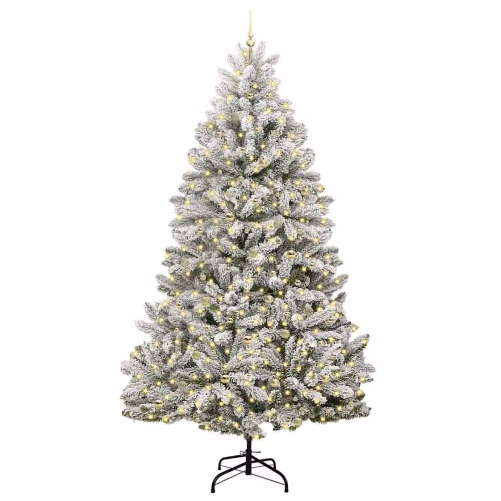 Berkfield Home Artificial Christmas Tree in Green and White, Height: 270 cm – 3