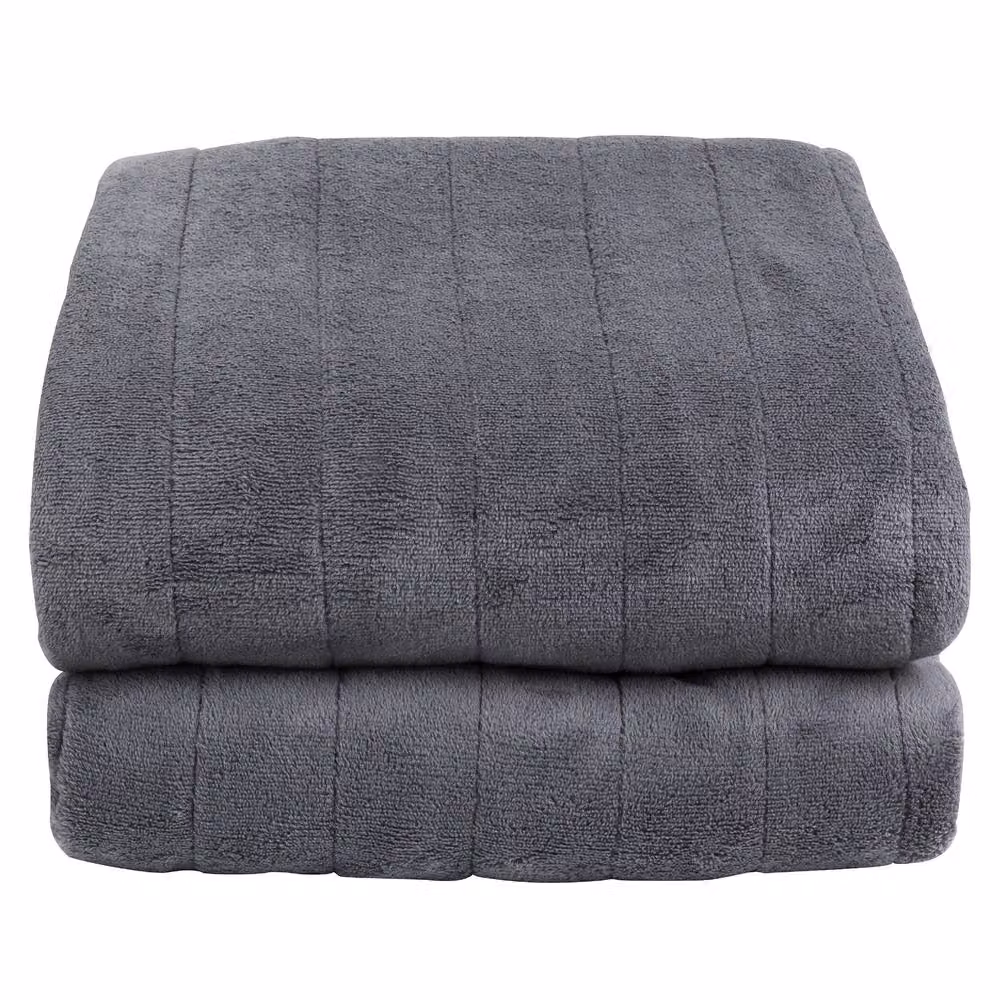 Russell Hobbs Grey Microfleece Electric Heated Throw RHHT1004, W: 180 cm, D: 130 cm – 9