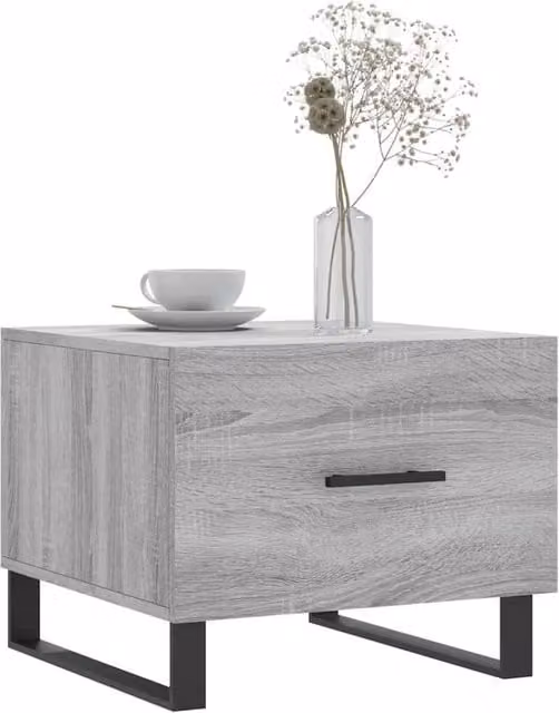 Berkfield Home Set of 2 Grey Sonoma Decorative Coffee Tables, W/D/H: 50 x 50 x 40 cm – 1