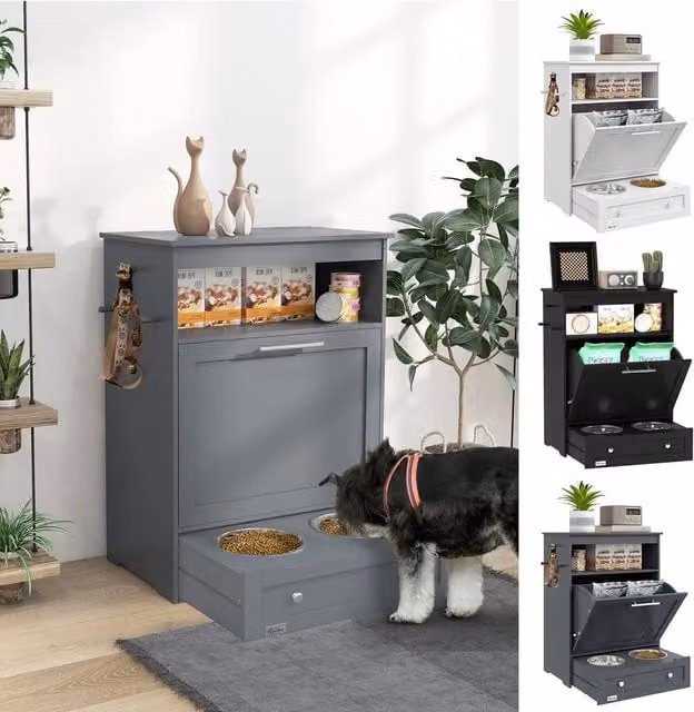 FORGEVIO Pet Feeder Station for Dogs and Cats in Grey – 1