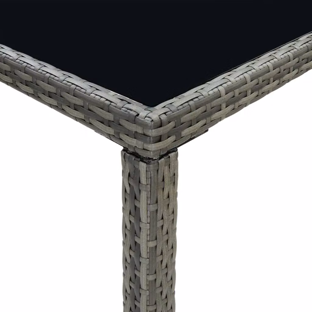 Berkfield Home Grey Poly Rattan and Glass Garden Bar Table, W: 130 cm, D: 60 cm, H: 110 cm – 4