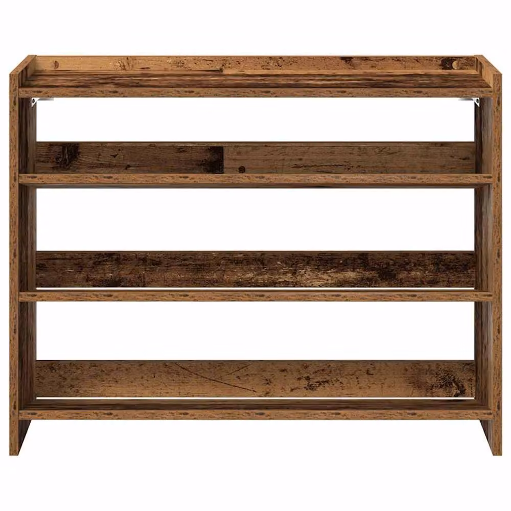 Berkfield Home Rustic Brown Engineered Wood Shoe Rack, W/D/H: 80 x 25 x 62 cm – 4