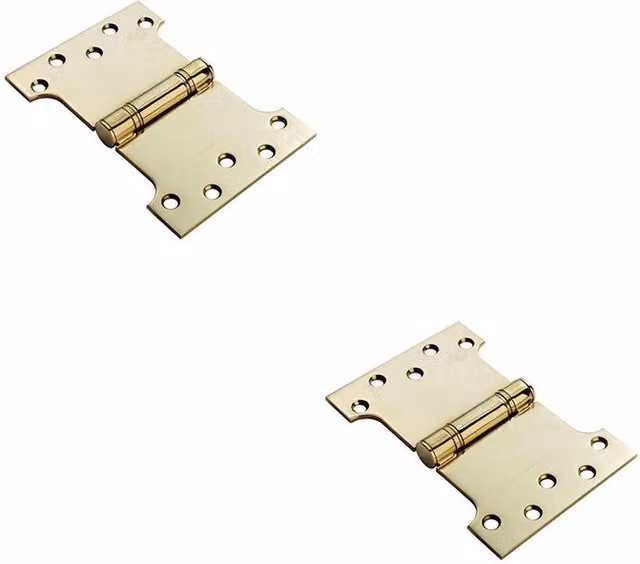 Loops 2x Pair Parliament Internal Door Hinges in Brass, W: 101.6 mm, H: 152 mm, D: 3.5 mm
