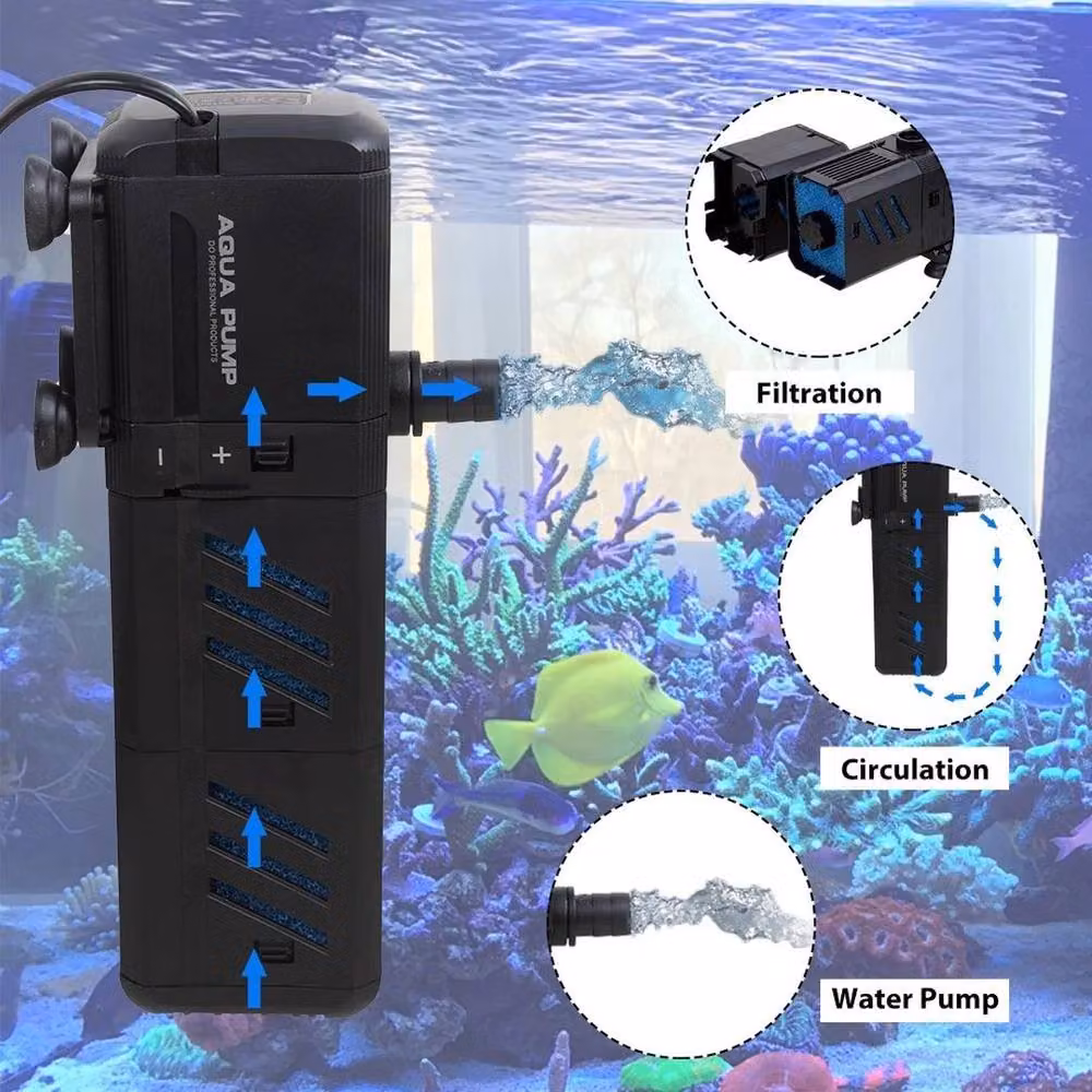 SPETLEK 4 in 1 Aquarium Fish Tank Filter Water Pump, 1500L/H, Black – 5