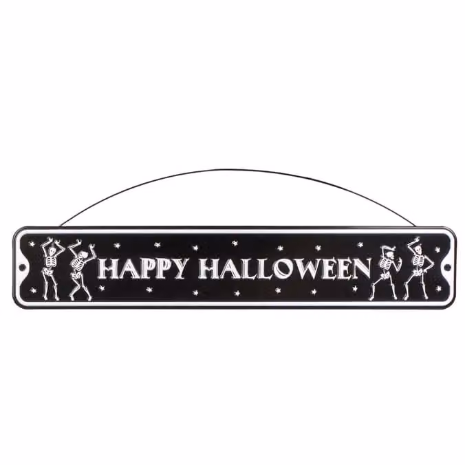 Garden Greatness Happy Halloween Haunted Street Sign in Black Metal – 2