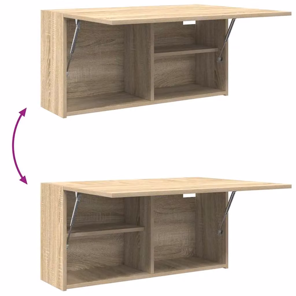 Berkfield Home Sonoma Oak Bathroom Wall Cabinet, Brown, W/D/H: 80 x 25 x 40 cm – 3
