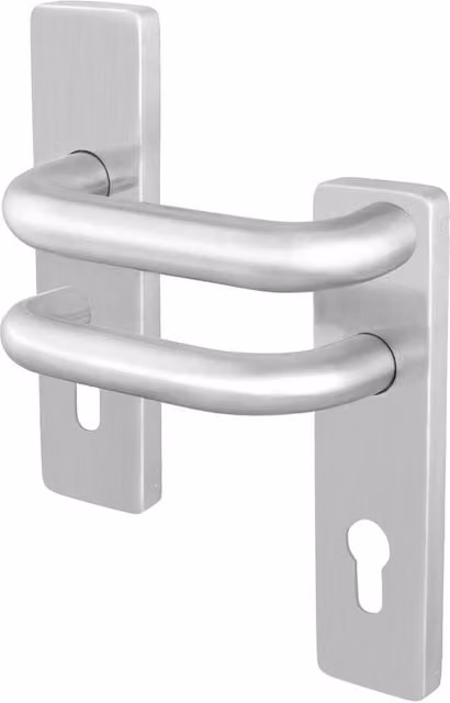 AFIT Satin Steel Return to Door Lever Backplate Set in Silver, 1 Pair of Euro Lock Backplates – 1