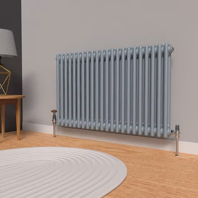 Lux Heat Horizontal Column Radiator in Pebble Grey, H: 60 cm x W: 101 cm