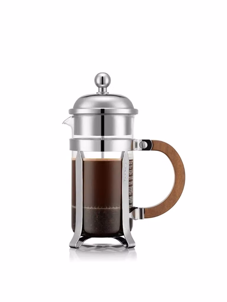 Bodum Chambord French Press Coffee Maker with Wooden Handle, Silver, 0.3 l
