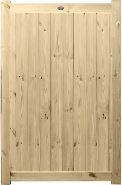 Premier Garden Supplies URBAN Interlocked Tongue Groove Pressure Treated Tanalised Garden Gate with Fully Boarded Top, W: 120 cm, H: 180 cm