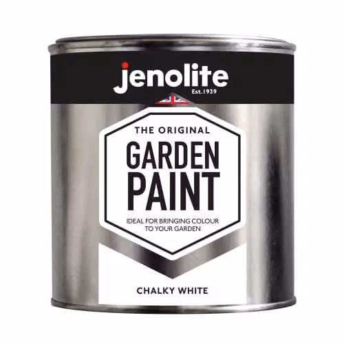 JENOLITE Chalky White Weatherproof Matt Garden Paint for Wood, Metal, Plastic and Stone, 1 Litre