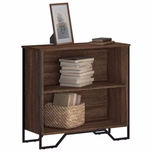 vidaXL Modern Brown Bookcase in MDF and Metal, W/D/H: 80 x 31 x 74.5 cm – 4