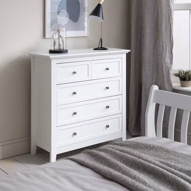 Noa and Nani Classic White Wooden Chest of Drawers