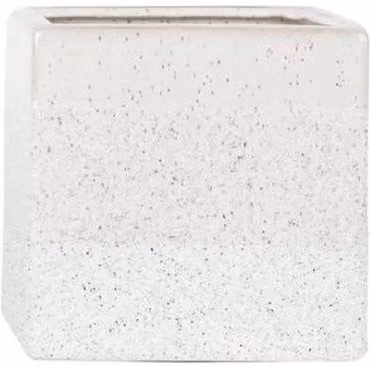 KDMD Hortus White Bordeaux Stoneware Cube, H 12.5 cm x W 12.5 cm