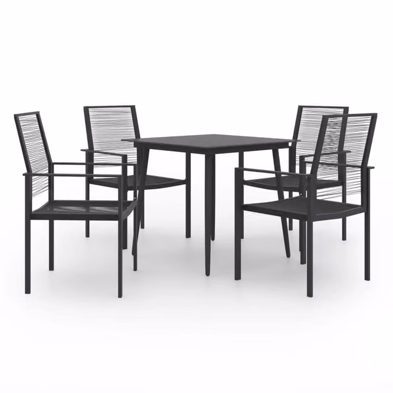 Berkfield Home 5 Piece Modern Garden Dining Set in Black