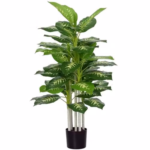 HOMCOM Artificial Evergreen Tree in Green with Black Pot, Height: 120 cm