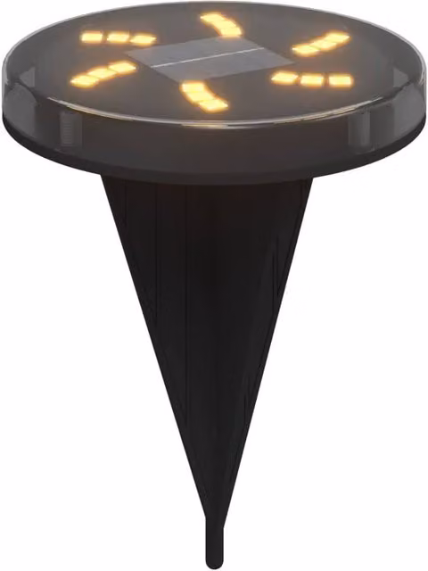 Berkfield Home Solar LED Ground Lights with Ground Spikes, 12 Pack, Warm White, Black