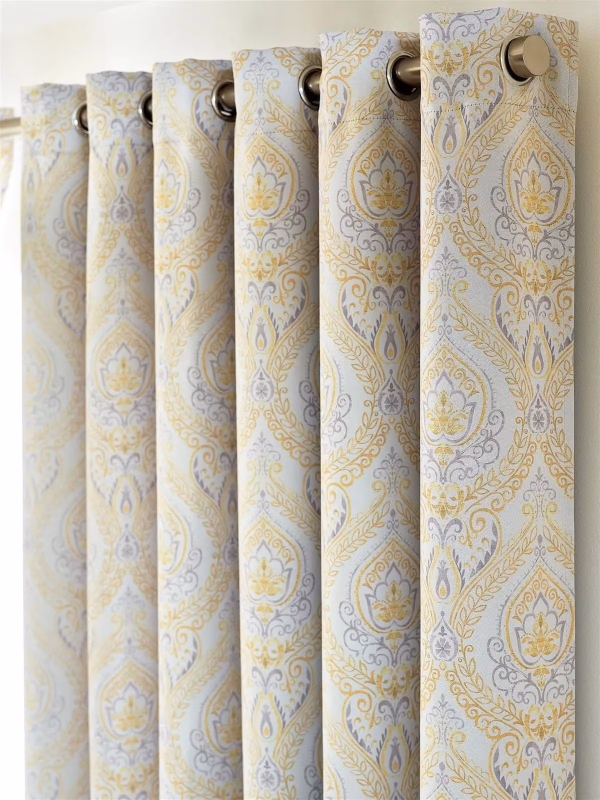 Luxury Living Victoria Floral Blackout and Thermal Insulating Curtains in Yellow, Width: 229 cm, Drop: 229 cm – 2