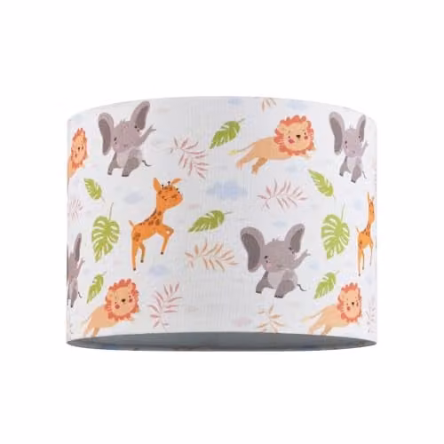 Happy Homewares Modern Multicolour and White Fabric Cylinder Lamp Shade, Diameter: 25 cm