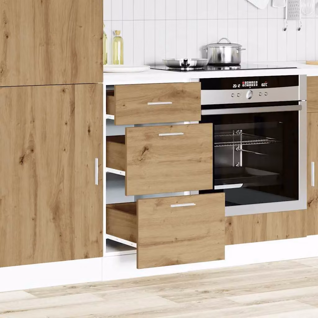 Berkfield Home Artisan Oak Bottom Cabinet in Brown, W/D/H: 40 x 46 x 81.5 cm – 2