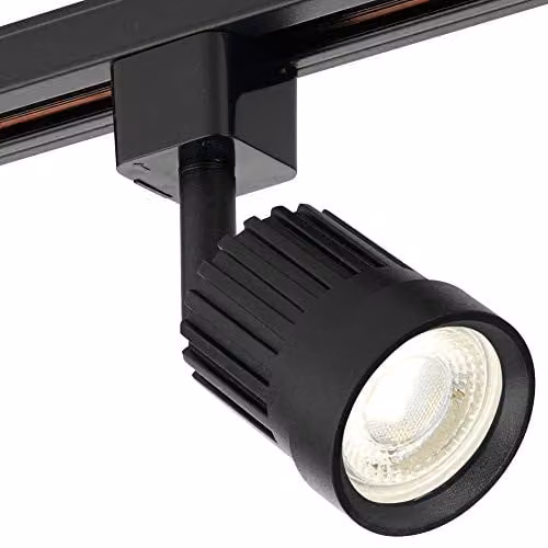 Loops Adjustable Ceiling Track Spotlight in Matt Black and Transparent with 10W Cool White LED Downlight
