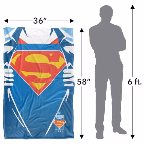 Warner Bros. Superman Day 2025 Chest Logo Super Soft Fleece Throw Blanket, Multicolour, W/D/H: 91 x 147 cm – 2