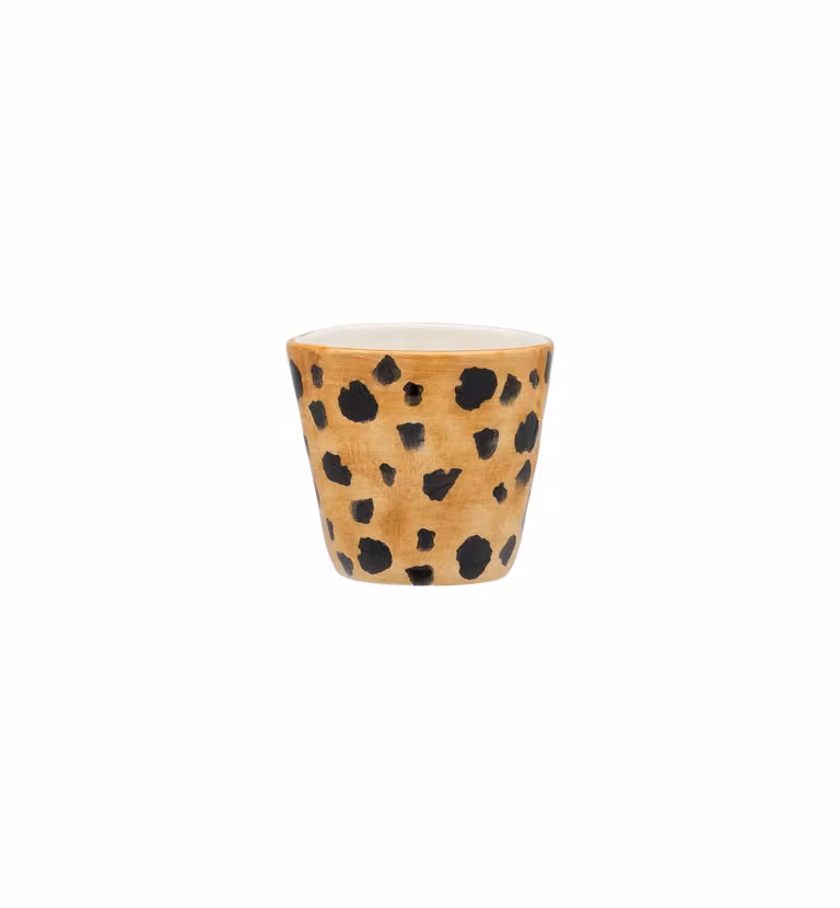 Anna + Nina Leopard Espresso Cup, Multicolour Ceramic