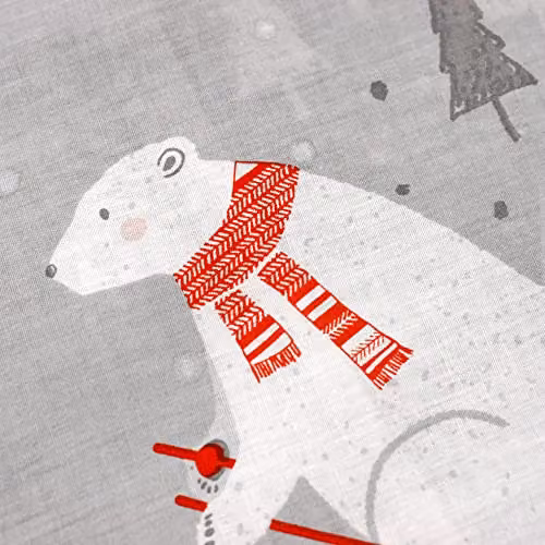 Bedlam Christmas Polar Bears Duvet Cover and Pillowcase Set in Silver and Grey, W/D/H: 140 x 200 cm and 90 x 200 cm – 3