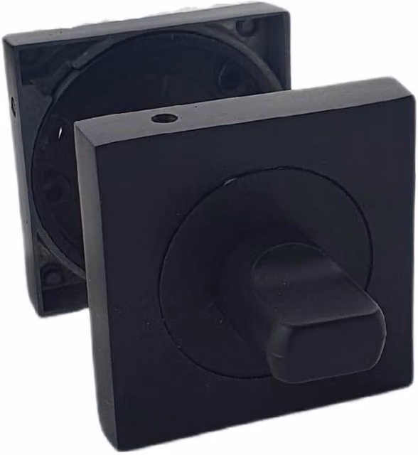Golden Grace Bathroom Lock Set with Plate, Black