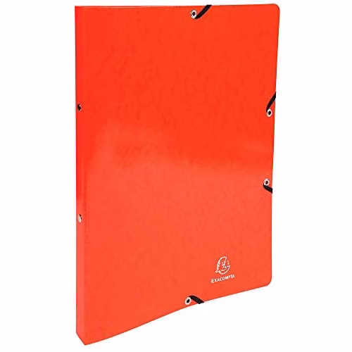 Exacompta A4 2-Ring Binder in Red Glossy Laminated Card – 1