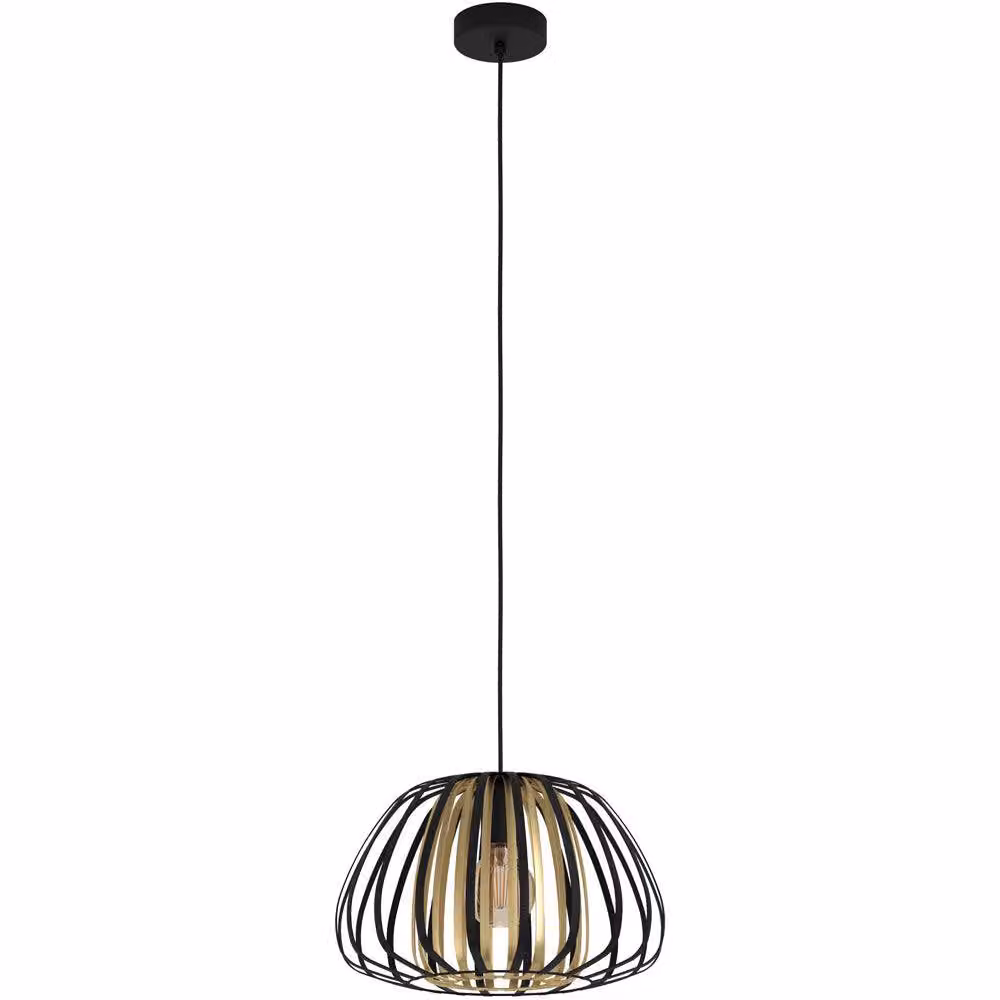 Loops Modern Black and Gold Metal Pendant Light – 2