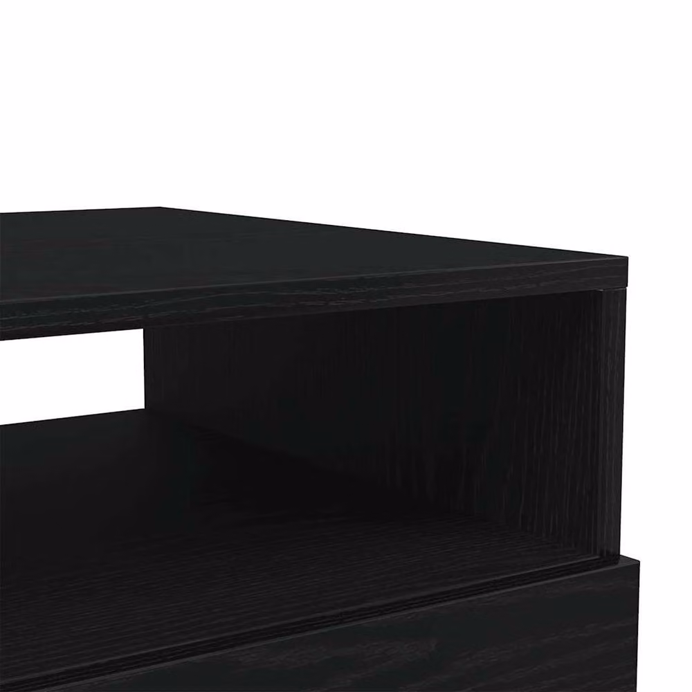 Berkfield Home Modern Coffee Table with LED Lights in Black Oak, W: 50 cm, D: 49 cm, H: 40 cm – 6