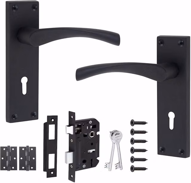 Golden Grace Matt Black Door Handles