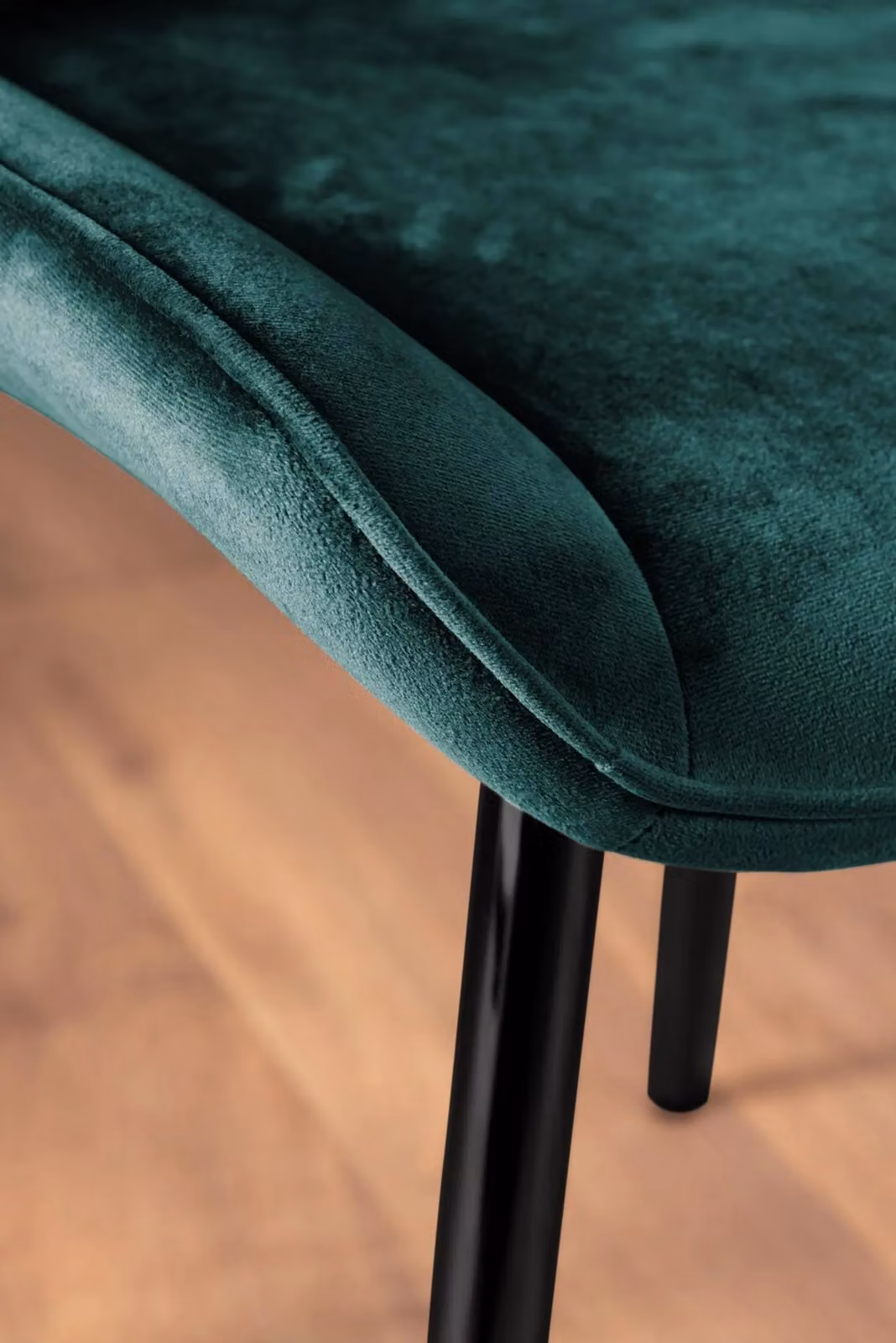 FurnitureboxUK Santorini Brown Round Dining Table and 4 Pesaro Green Upholstered Chairs with Black Legs – 5