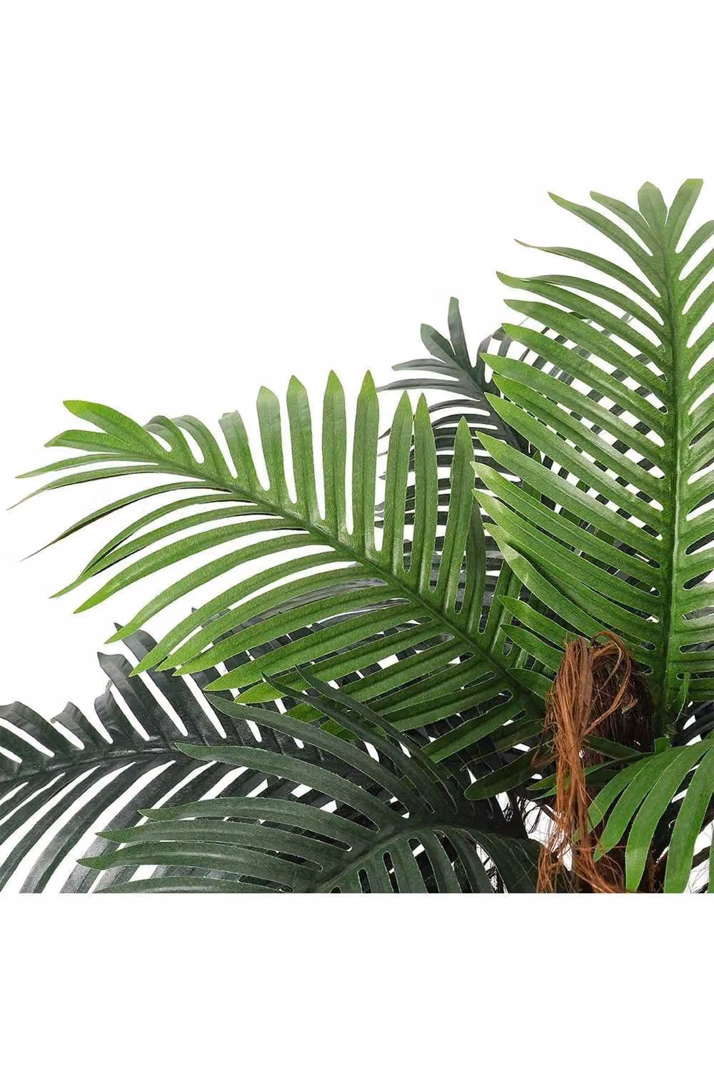 H&O Direct Artificial Potted Palm Tree for Tabletop Decoration in Green and Brown – 3