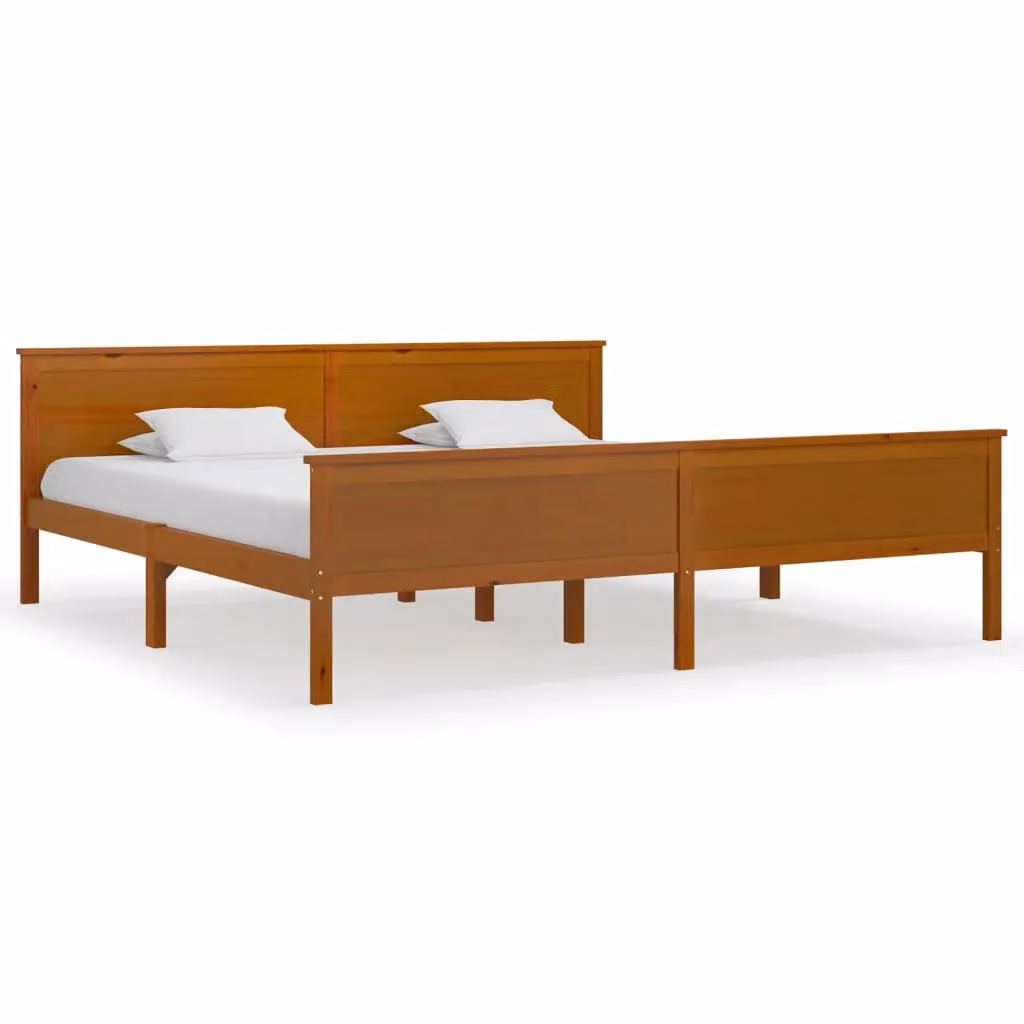 Berkfield Home Rustic Solid Wood Pine Bed Frame, Brown, 200 x 200 cm – 2