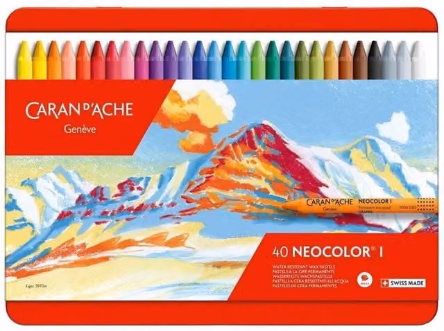 Caran d'Ache Neocolor I 40 Water-Resistant Wax Pastels in Assorted Colours
