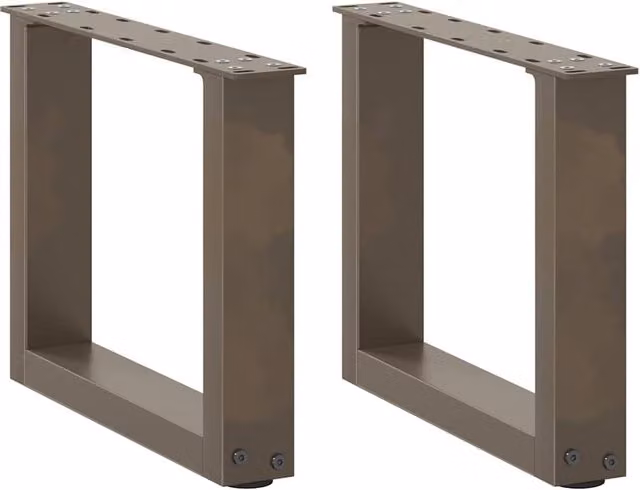 Berkfield Home U-Shaped Coffee Table Legs, 2 Pieces, Brown Steel, H: 40 cm x W: 30.5 cm x D: 30.5 cm