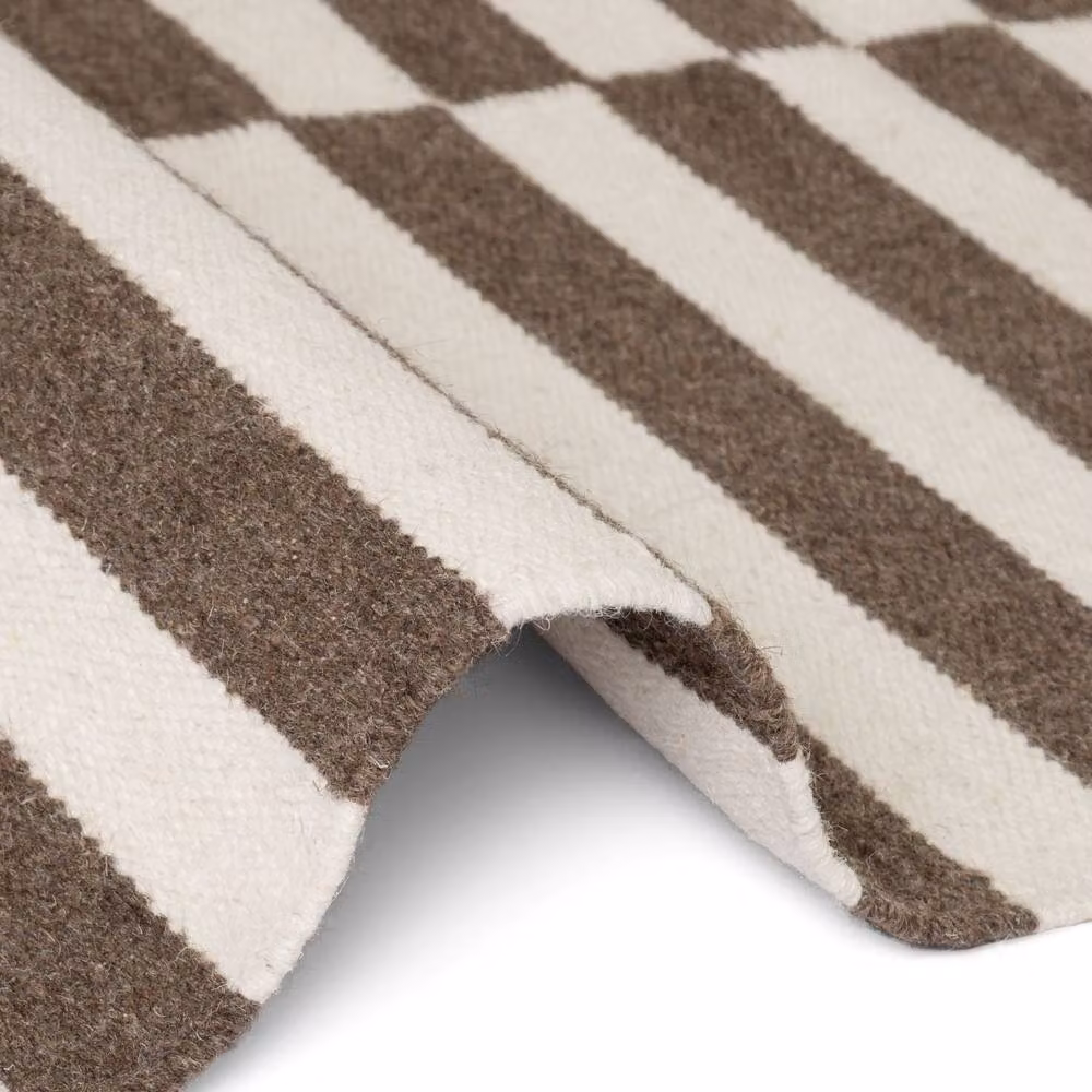 THE RUGS Vika Handwoven Wool Striped Reversible Rug in Brown, W: 160 cm, L: 230 cm – 4