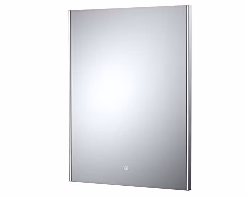 nuie LQ604 Modern Rectangular Wall Hung LED Ambient Touch Sensor Bathroom Mirror with Demister, W: 80 cm, H: 60 cm, Silver
